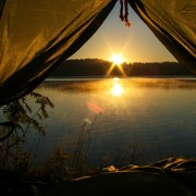 Закат из палатки Карелия