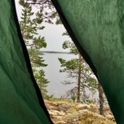 Вид на Ладогу из палатки