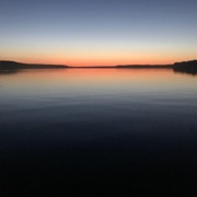 Закат на озере в Карелии