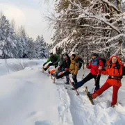 Снежный день в Ленобласти. Прогулка на снегоступах из Лемболово поход, изображение 2