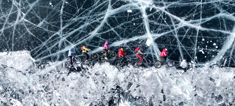 Зимний Байкал на велосипедах. Путешествие по льду Малого Моря поход