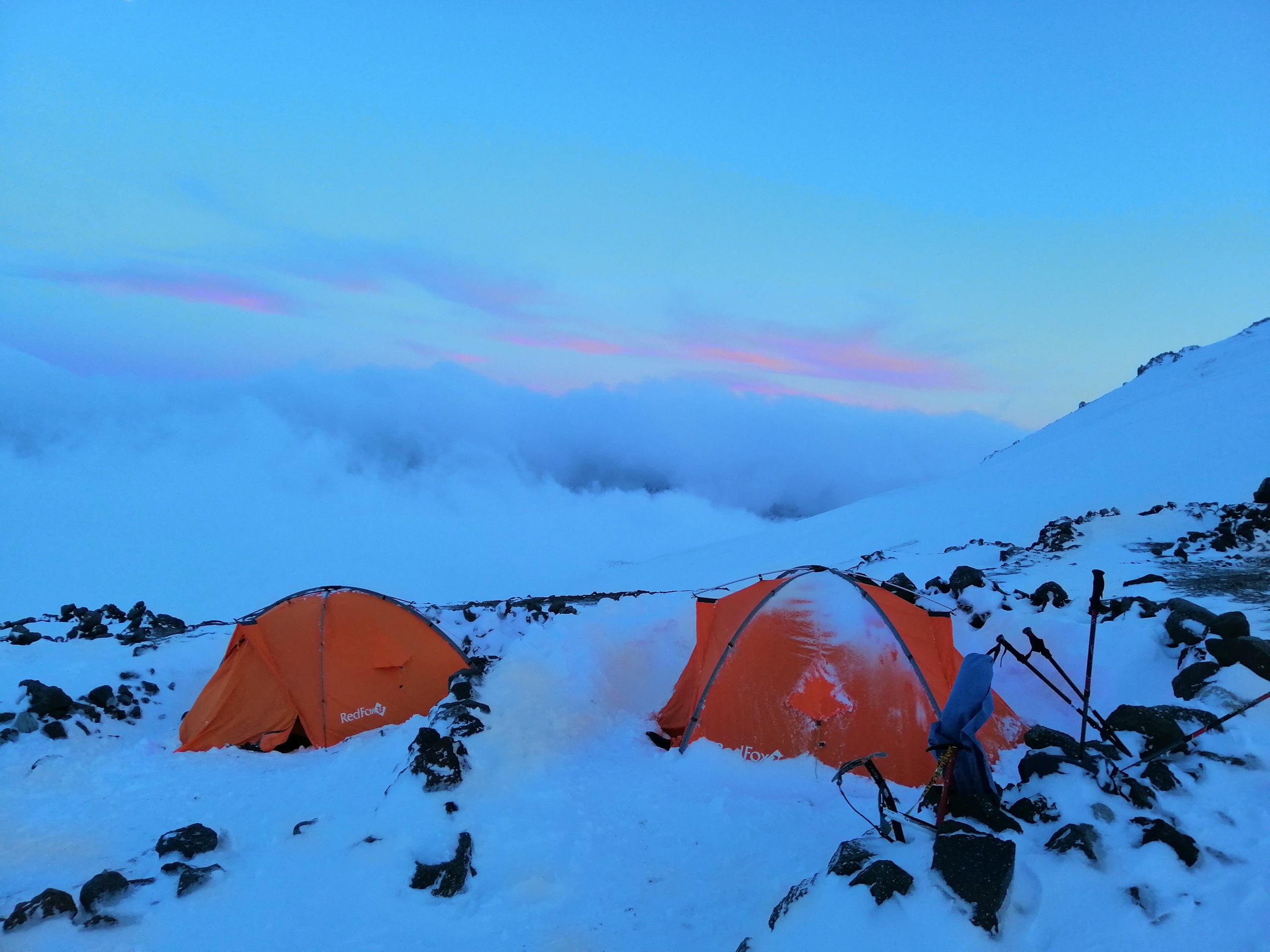 Эльбрус поход палатки с юга
