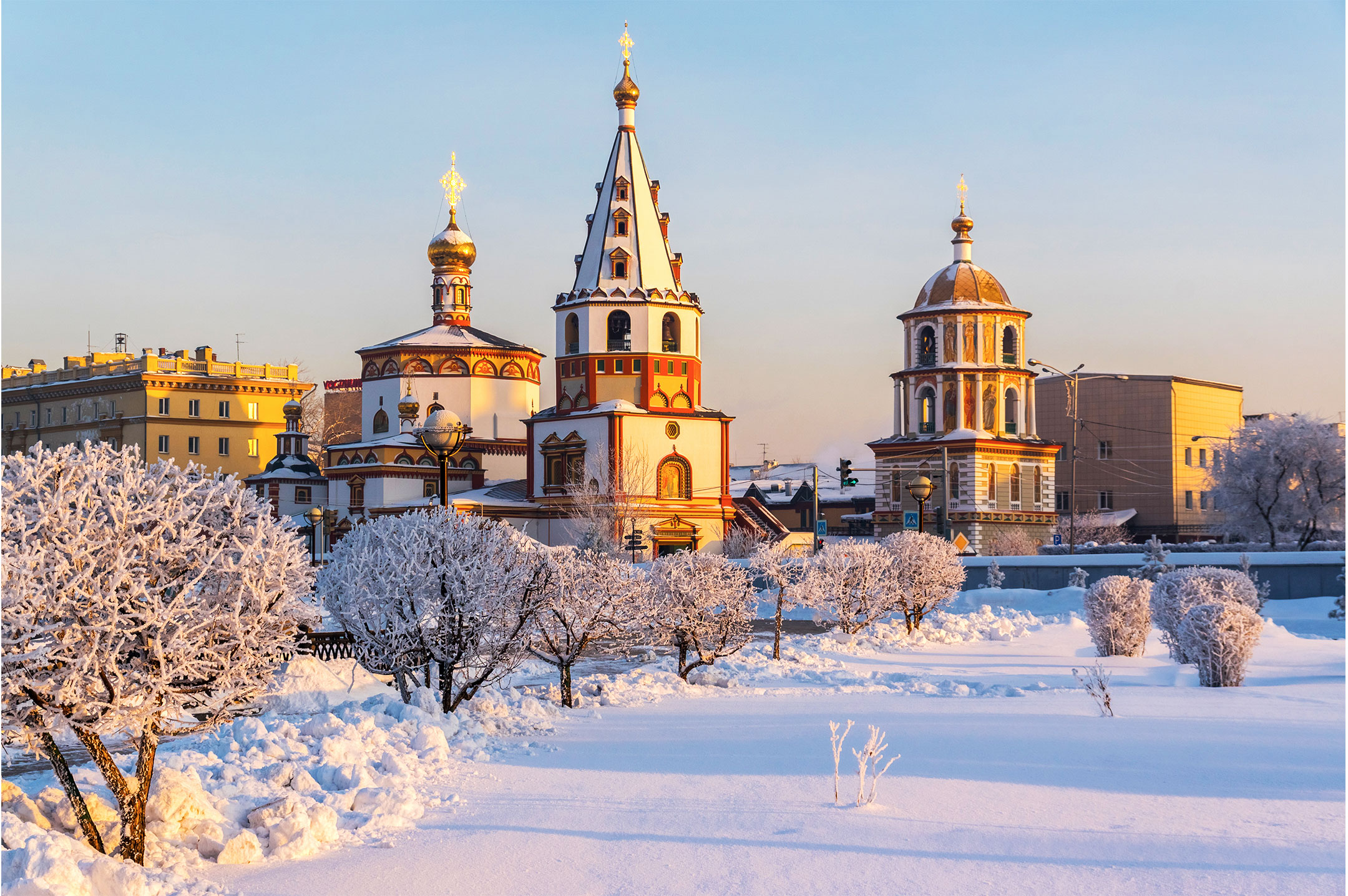Собор Богоявления Иркутск зима